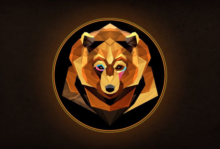 Картинка логотип, эмблема, медведь в кругу, компьютерная графика