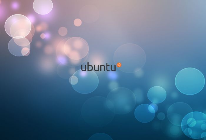 Картинка обои Убунту (Ubuntu) на фоне кругов боке