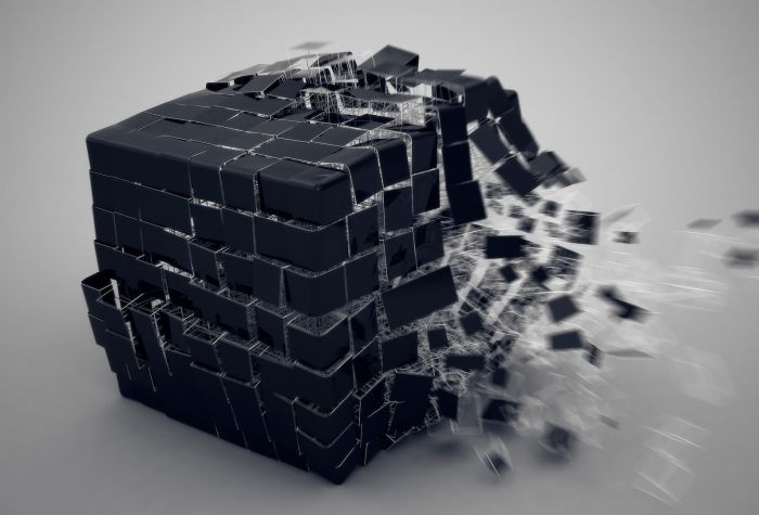 Картинка взрыв, квадрат, куб, 3D