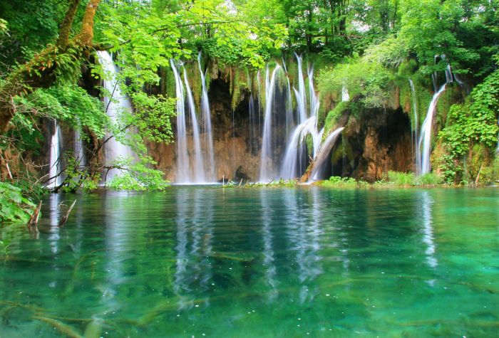 Картинка красивые водопады на плитвицких озерах