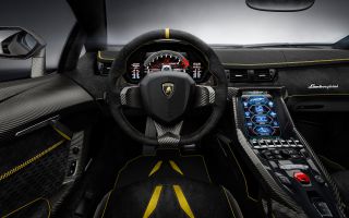 интерьер салона Lamborghini Centenario, машина суперкар