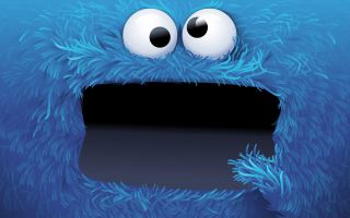 прикольная морда Cookie Monster, чудище синего цвета