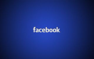 Facebook на синем фоне, бренд, надпись