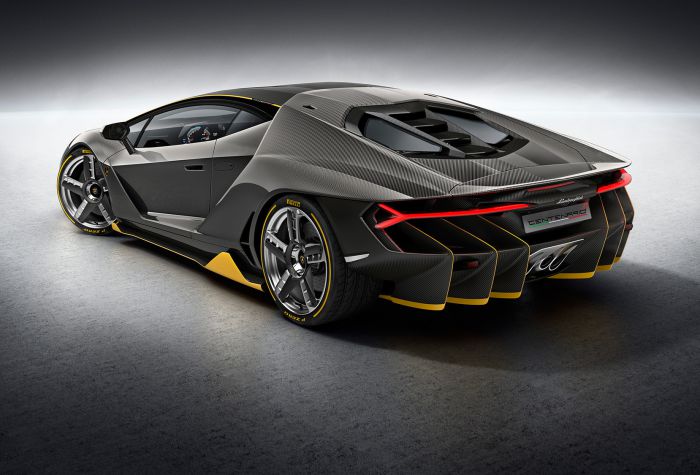 Картинка суперкар, машина Lamborghini Centenario, вид сзади и сбоку