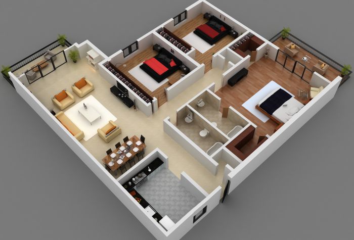 Картинка 3D компьютераная модель, план дома, комнат