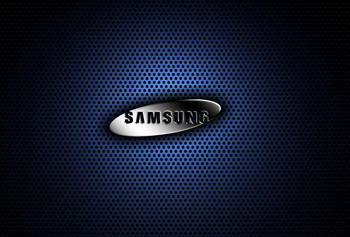 Картинка бренд Samsung логотип на синем фоне