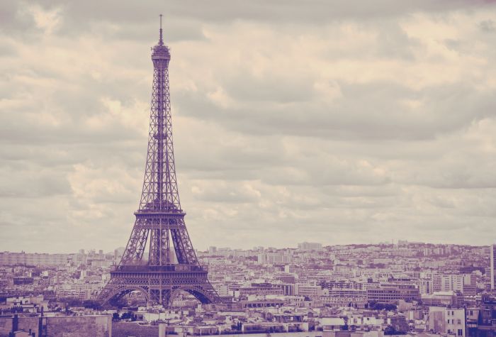 Картинка Эйфелева башня черно-белое фото город Париж, Франция