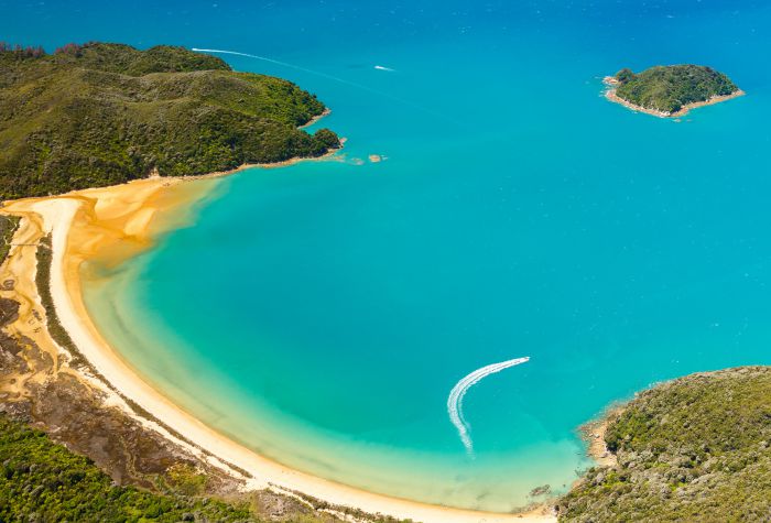 Картинка пляж, остров, океан, Абель-Тасман национальный парк в Новой Зеландии