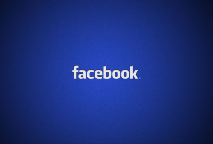 Картинка Facebook на синем фоне, бренд, надпись