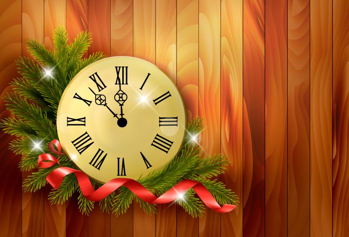 Картинка часы показывают несколько минут до Нового Года