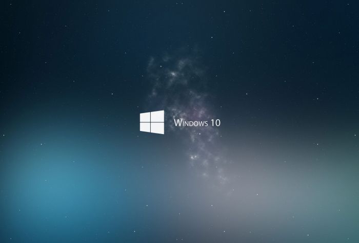 Картинка логотип, Windows 10  в дыму среди звезд