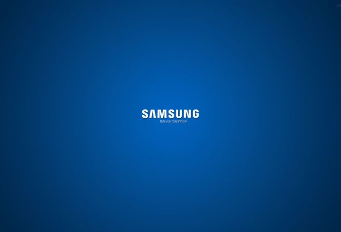 Картинка надпись Samsung turn on tomorrow на синем фоне