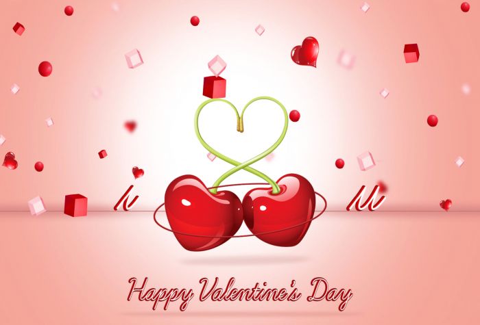Картинка сердце из вишен на День святого Валентина