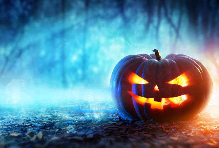 Картинка злобная тыква, праздник Хеллоуин, свет и тьма
