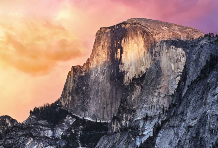 Картинка крутые скалы на закате в национальном парке Йосемити