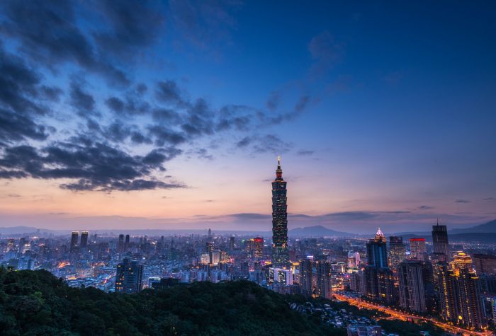Картинка Тайбэй столица Китайской Республики, (Тайвань) панорама с высоты