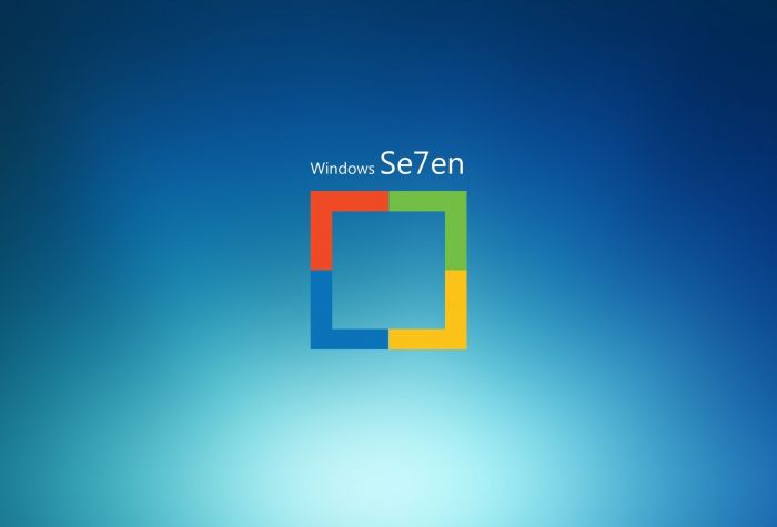 Картинка логотип Windows 7, заставка с цветным квадратом