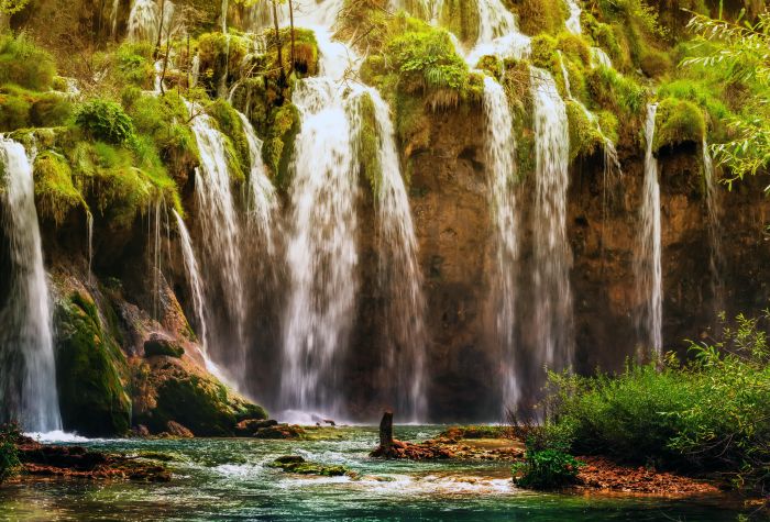 Картинка водопады в национальном парке Плитвицкие озера, Хорватия