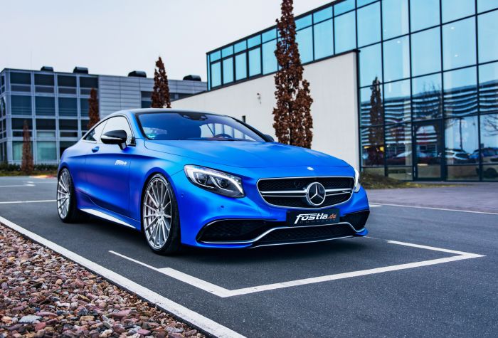 Картинка машина Мерседес, Mercedes-Benz S63 AMG Coupe, синий цвет
