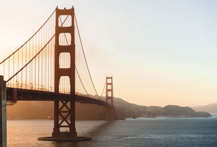 Картинка длинный подвисной мост в Сан-Франциско