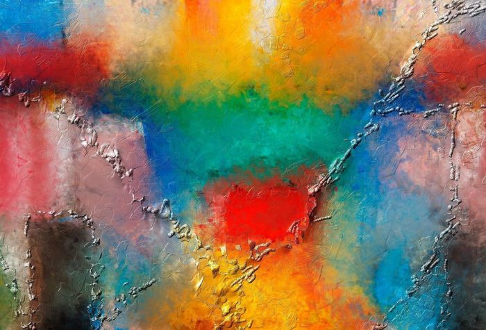 Картинка абстрактный рисунок мазками разноцветной краской