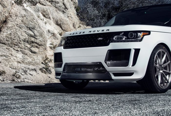 Картинка белый автомобиль Range Rover, Land Rover вид спереди