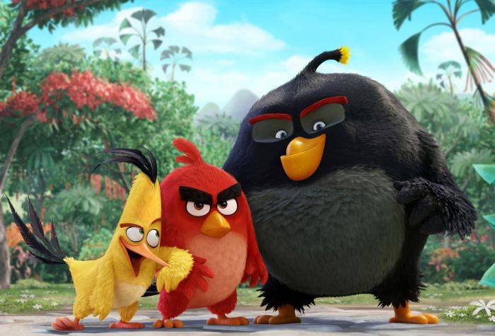 Картинка персонажи птицы Angry Birds, Чак, Ред и Бомб