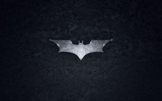 логотип, знак Бэтмен на темном фоне