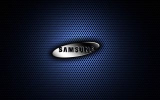 бренд Samsung логотип на синем фоне