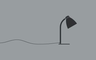 лампа с проводом, светильник на сером фоне, минимализм
