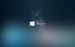 логотип, Windows 10  в дыму среди звезд