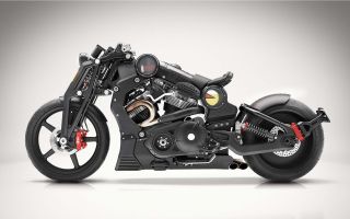 необычный крутой мотоцикл, черного цвета