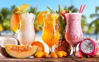 фруктовые напитки, фреш, коктейли, экзотика, лето, отдых