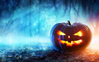 злобная тыква, праздник Хеллоуин, свет и тьма
