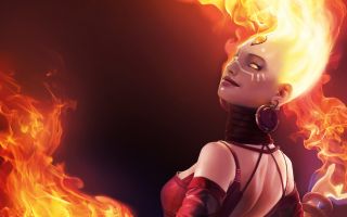 огненная девушка Lina герой игры DOTA 2