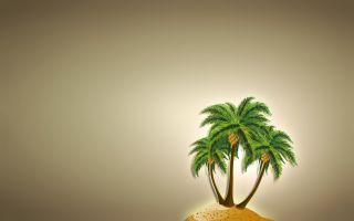 пальмы на маленьком острове, минимализм