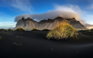 природа Исландии, облака над горами